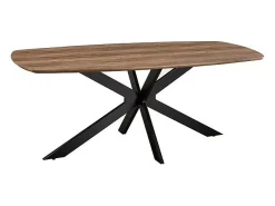 Mesa de comedor ovalada para 10 personas, colección TÚNEZ. Patas de diseño en metal.