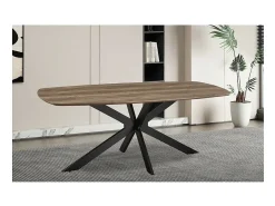 Mesa de comedor ovalada para 10 personas, colección TÚNEZ. Patas de diseño en metal.
