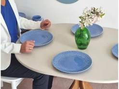 Mesa de comedor ovalada 75x100cm Jubi Marrón Beige