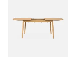 Mesa de comedor ovalada y extensible de 6 a 8 plazas natural