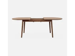 Mesa de comedor ovalada y extensible de 6 a 8 plazas nogal