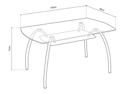 Mesa de comedor Ove Cristal - Cromo