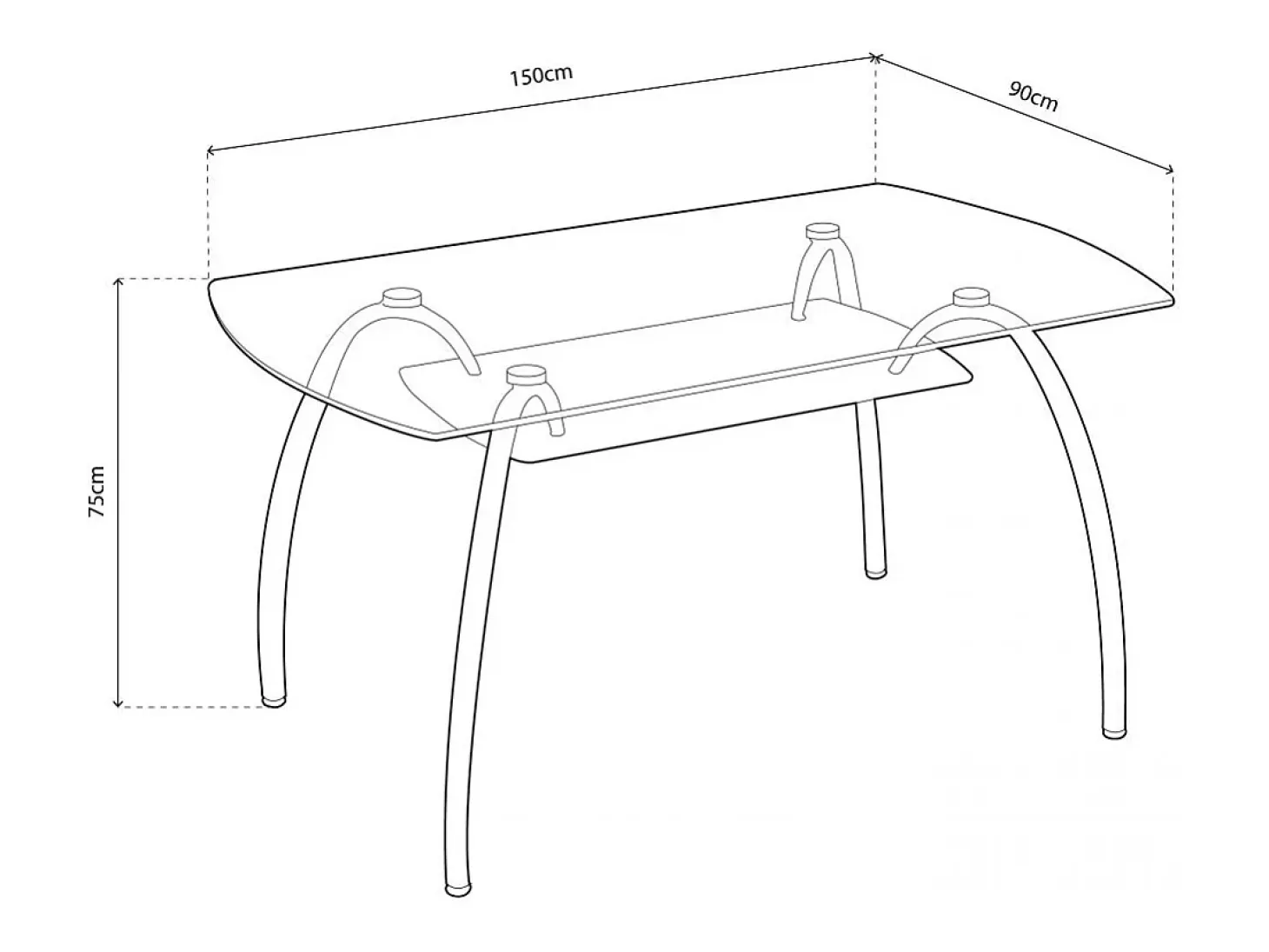 Mesa de comedor Ove Cristal - Cromo