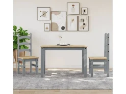 Mesa de comedor Panama madera maciza de pino gris 117x60x75 cm