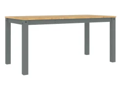 Mesa de comedor Panama madera maciza de pino gris 160x80x75 cm