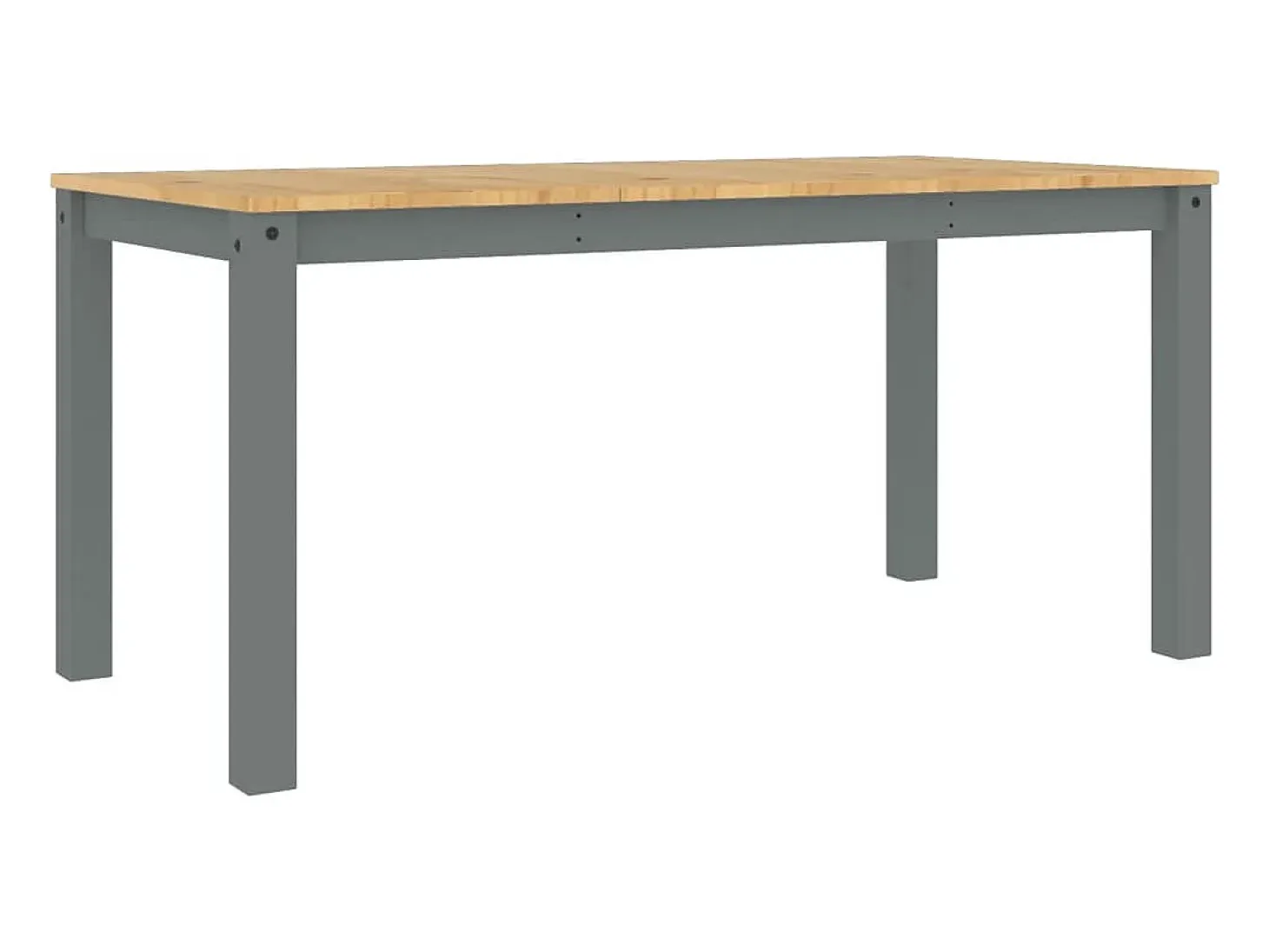 Mesa de comedor Panama madera maciza de pino gris 160x80x75 cm