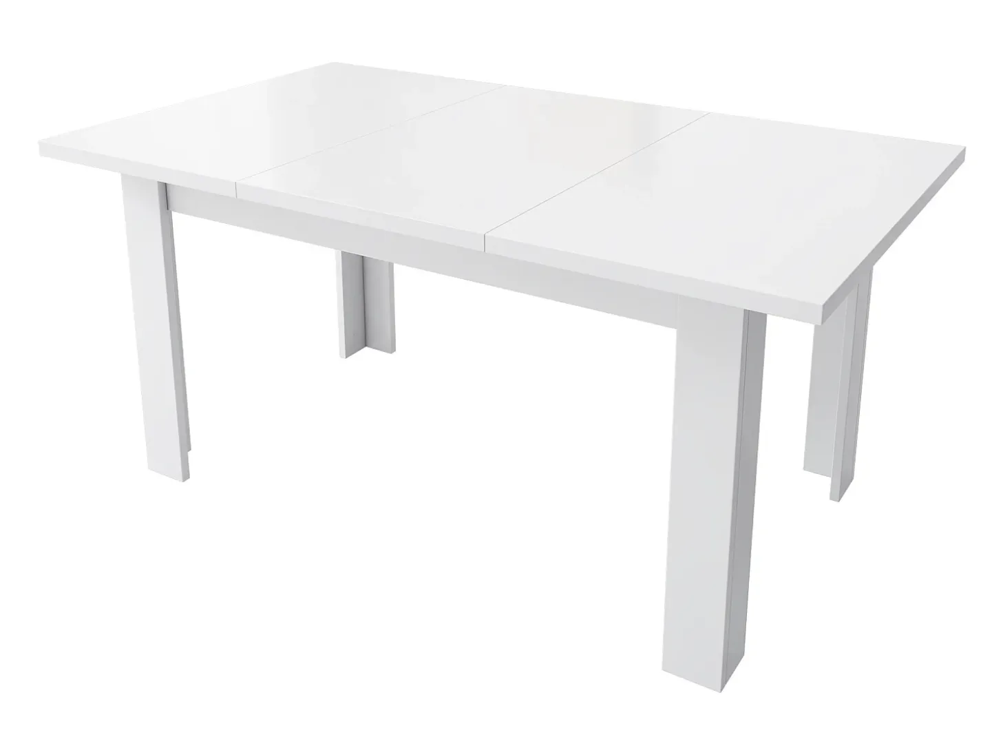 Mesa de comedor para 6 personas 120x70cm en MDF con almacenaje oculto, color blanco