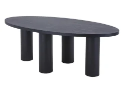 Mesa de comedor para 8 personas chapado de fresno - Negro - FALYN