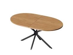Mesa de comedor para 4-6 personas, 120x80cm, fabricada en MDF con patas cruzadas, acabado imitación madera - Color madera
