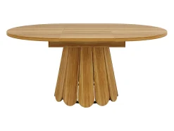 Mesa de comedor para 6 personas - 118/158 x 118 x 76,8 cm - tablero extensible - MDF - natural oscuro