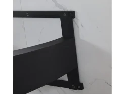 Mesa de comedor para 6 personas 140x75cm en MDF con patas regulables, chapa de mármol blanco con pata negra