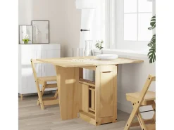 Mesa de comedor plegable mariposa Corona madera pino marrón