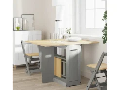 Mesa de comedor plegable mariposa Corona madera maciza gris