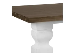 Mesa de comedor provenzal madera maciza de mindi blanco y marrón Kirest 200 cm