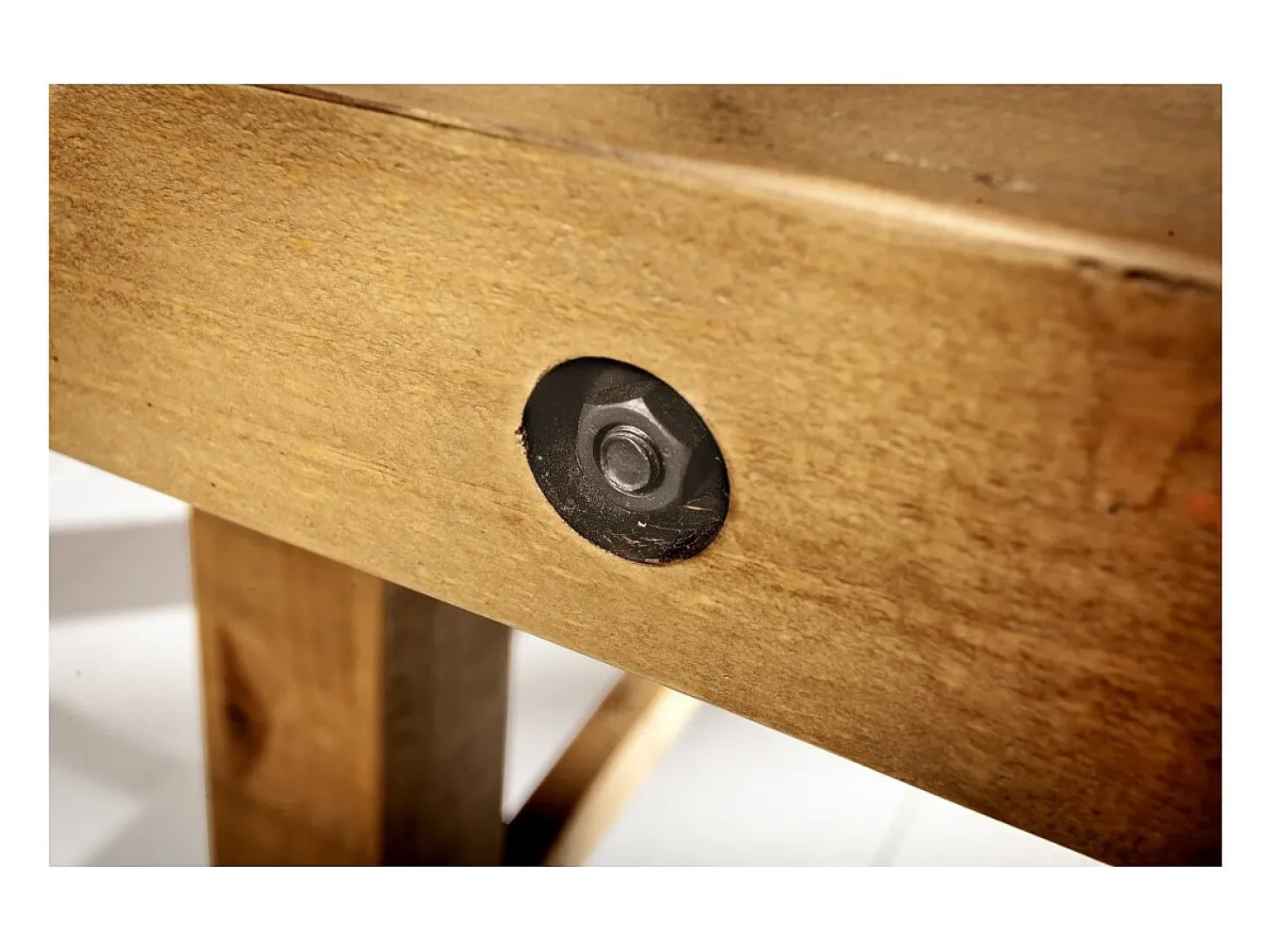 Mesa de comedor RANCHO – Madera de pino reciclado barnizado – 240 cm – Estilo rústico