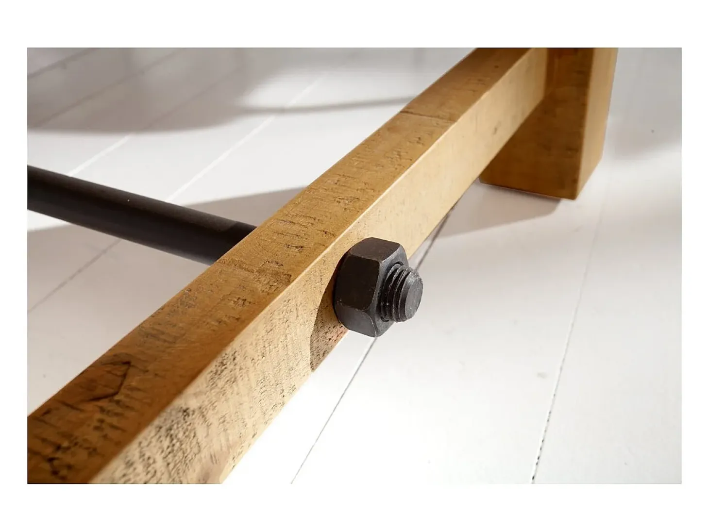Mesa de comedor RANCHO – Madera de pino reciclado barnizado – 240 cm – Estilo rústico
