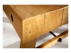 Mesa de comedor RANCHO – Madera de pino reciclado barnizado – 240 cm – Estilo rústico