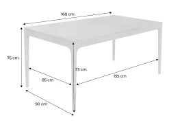 Mesa de comedor rectangular en madera de 6 plazas natural