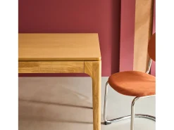 Mesa de comedor rectangular en madera de 6 plazas natural