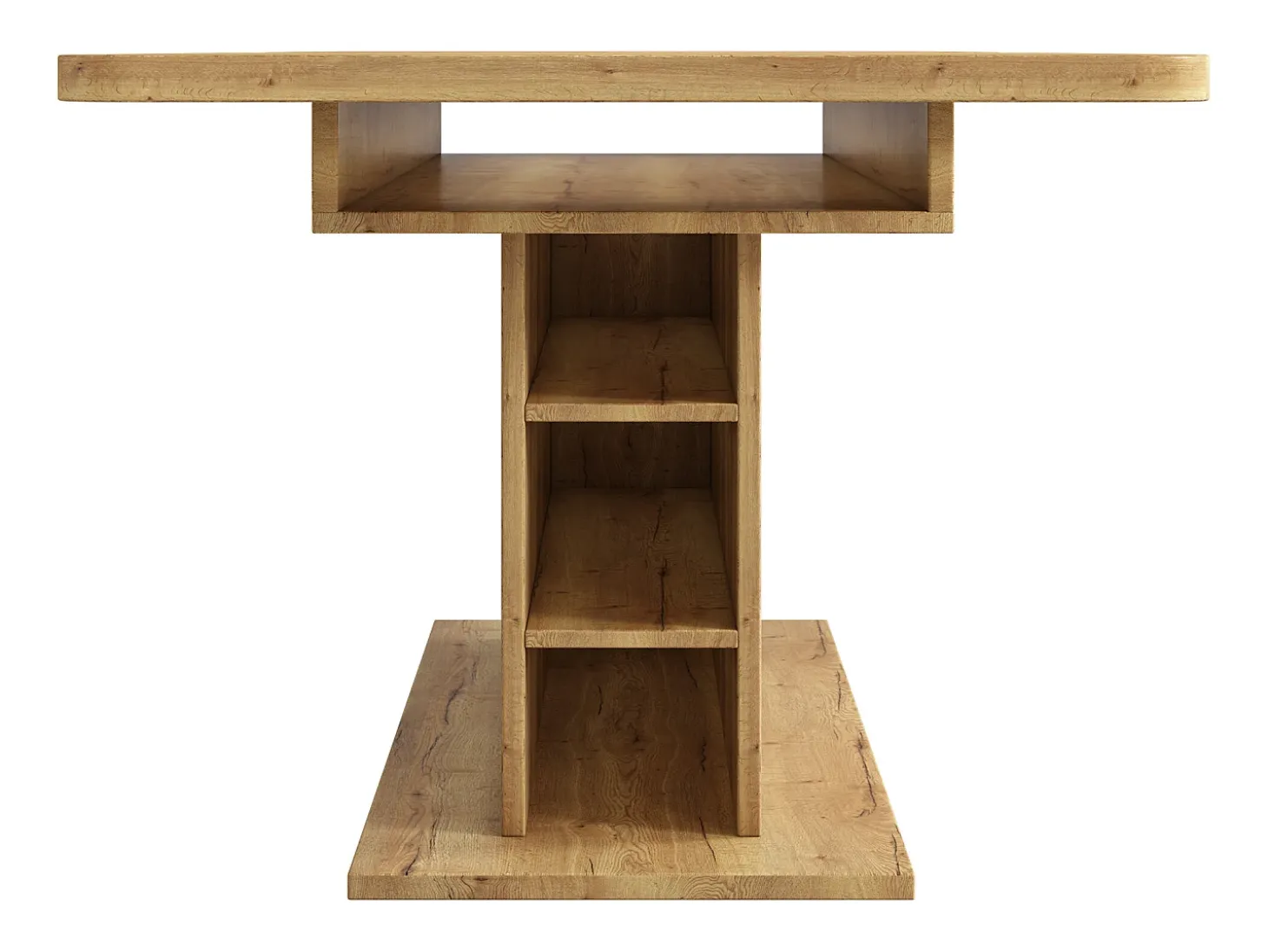 Mesa de comedor rectangular - Mesa de comedor natural con espacio de almacenamiento y tablero ajustable - Para comedor y sala de estar