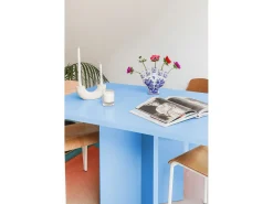 Mesa de comedor rectangular tablero laminado 3cm azul cornih 90x120