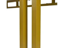 Mesa de comedor rectangular de 120 x 70 cm - patas doradas y estructura metálica - tablero de MDF blanco