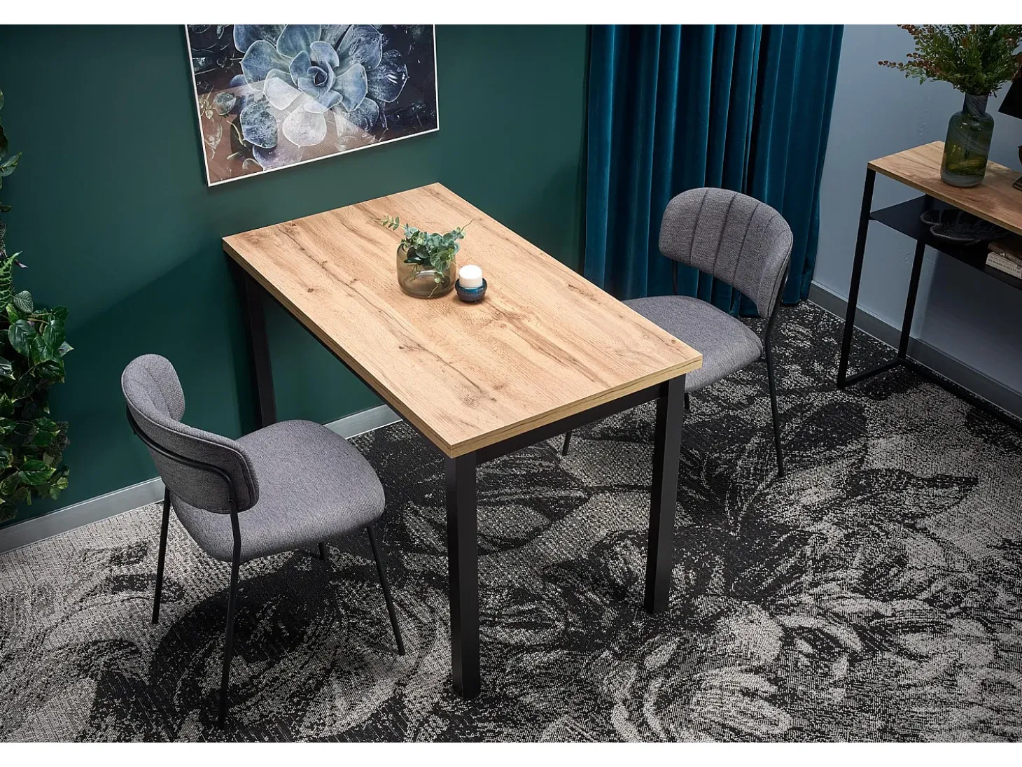 Mesa de comedor rectangular de estilo industrial 120x68 cm CEPHEE