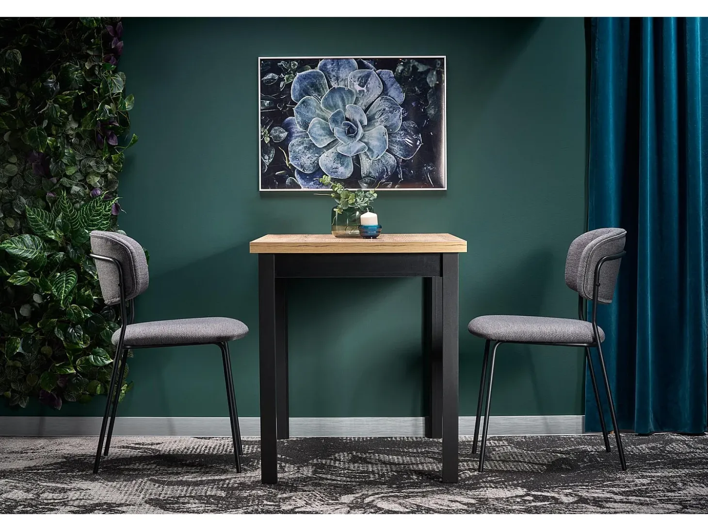 Mesa de comedor rectangular de estilo industrial 120x68 cm CEPHEE