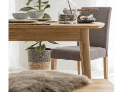 Mesa de comedor rectangular 120 cm en madera maciza de roble Kundy