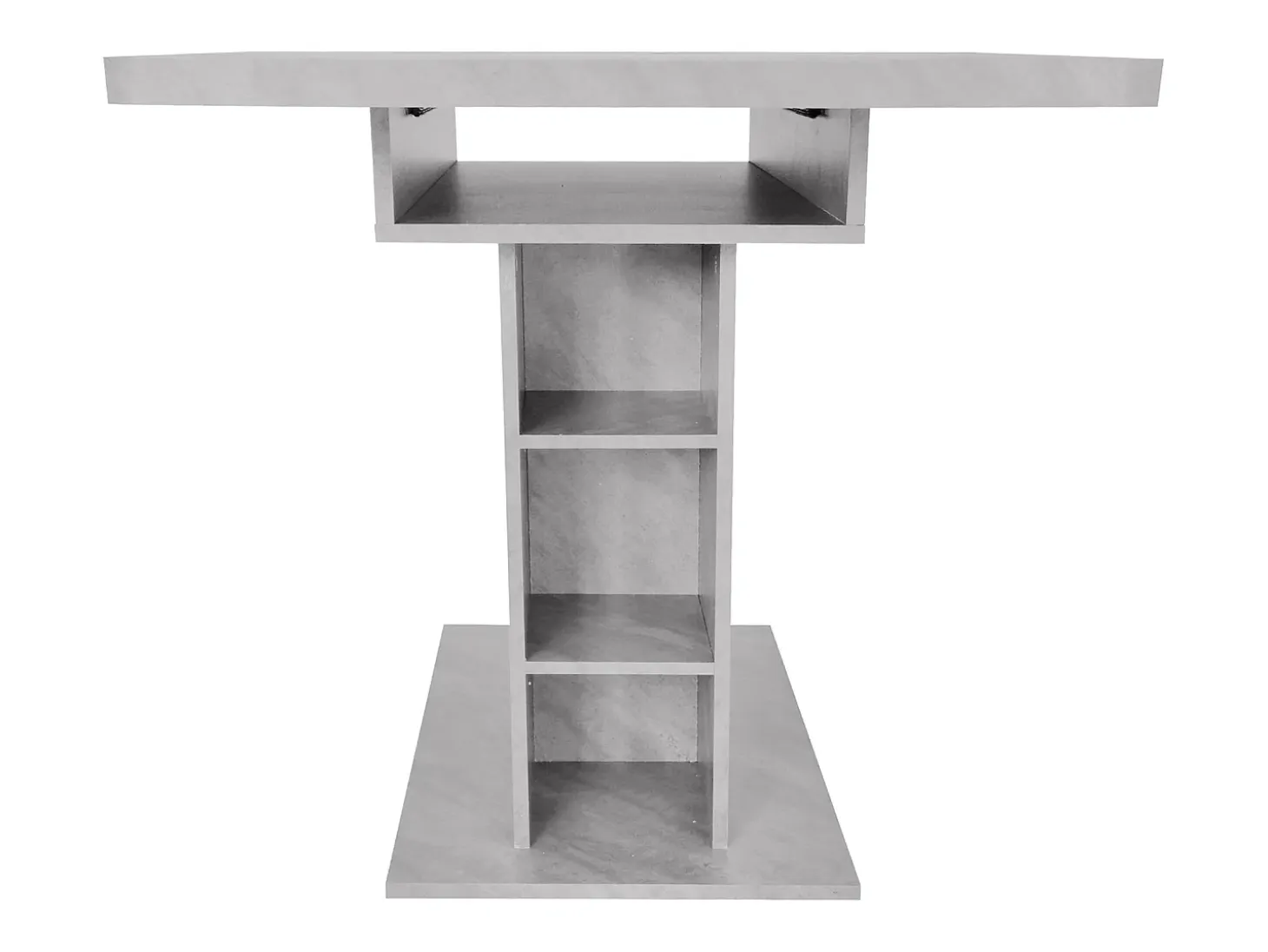 Mesa de comedor rectangular - Mesa de comedor gris con almacenaje y tablero regulable - para comedor y salón