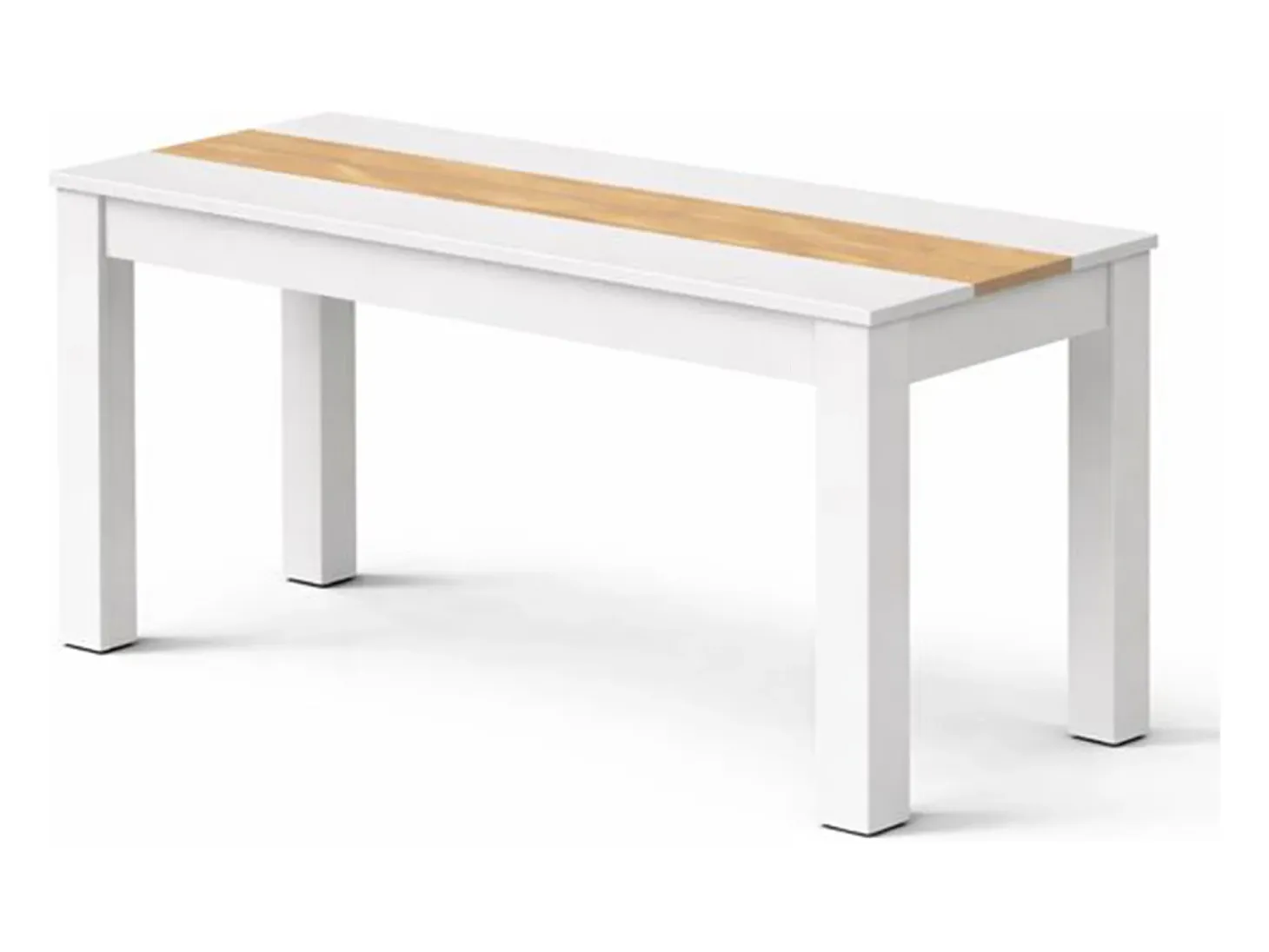 Mesa de comedor rectangular fija para 4 comensales 140x90 cm color blanco oak gold Mirko