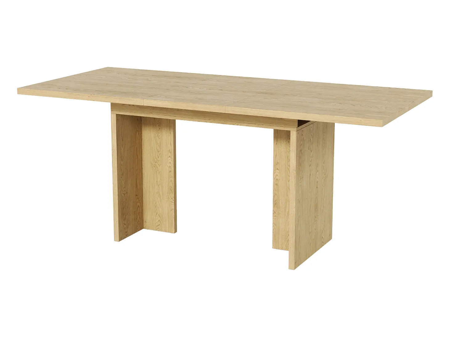 Mesa de comedor rectangular extensible 140/180x80x75 cm - Para 6 a 8 personas - Tablero grueso - Estilo minimalista - Natural