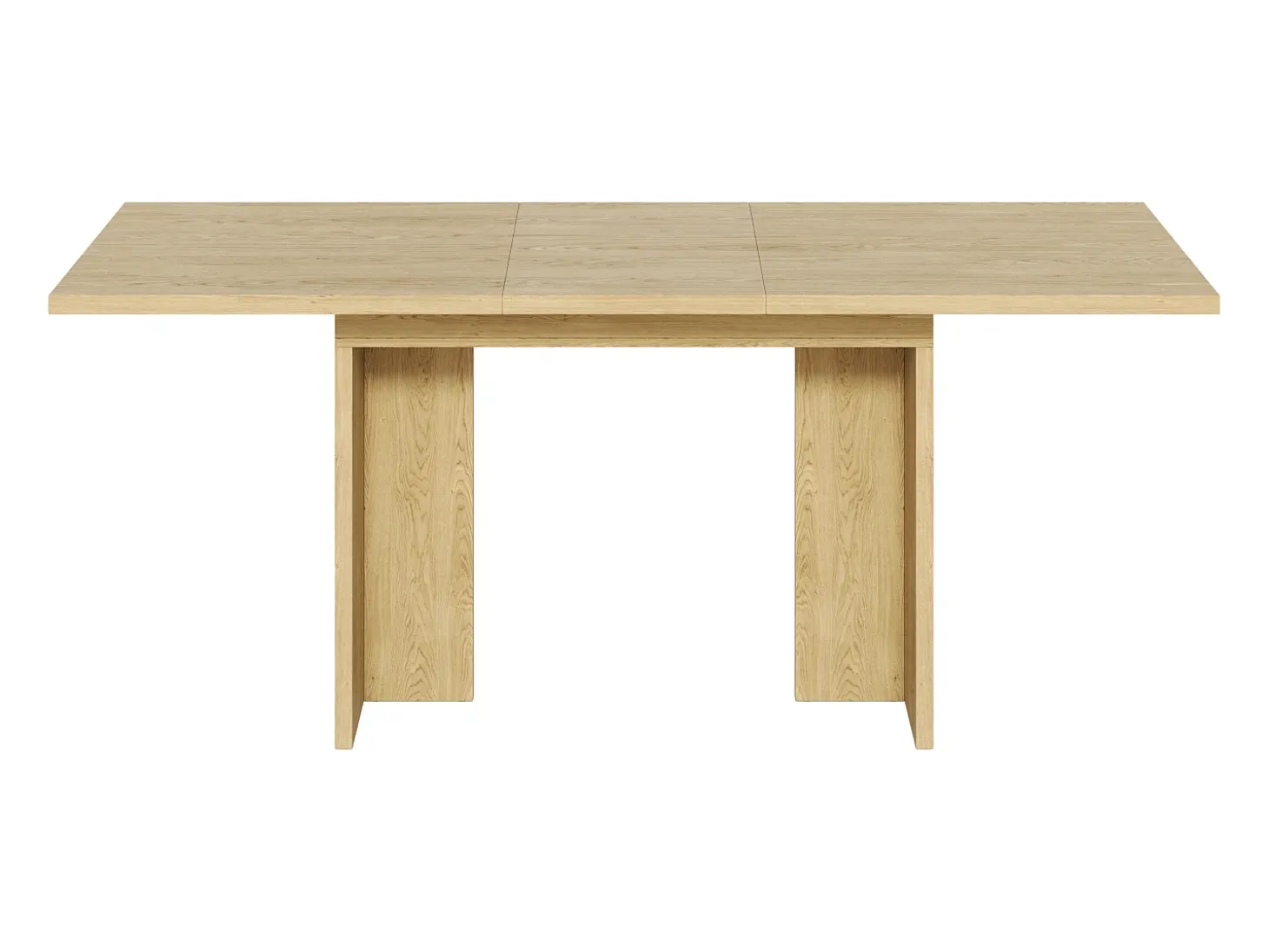 Mesa de comedor rectangular extensible 140/180x80x75 cm - Para 6 a 8 personas - Tablero grueso - Estilo minimalista - Natural
