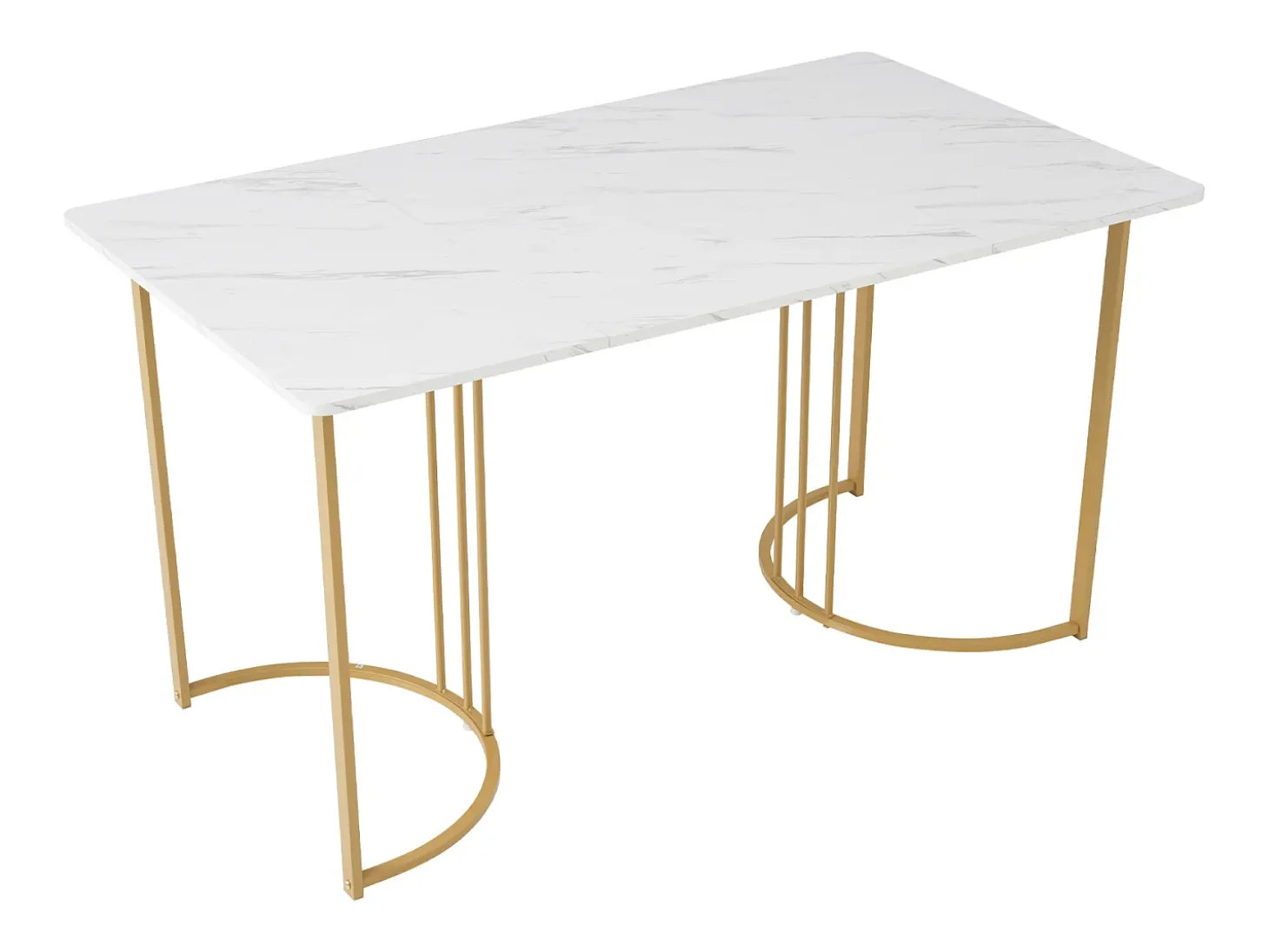Mesa de comedor rectangular – 140x80 cm, Base de metal, Elegante