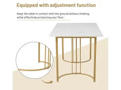 Mesa de comedor rectangular – 140x80 cm, Base de metal, Elegante