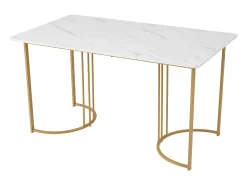 Mesa de comedor rectangular – 140x80 cm, Base de metal, Elegante