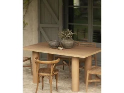 Mesa de comedor rectangular de microcemento en tono terracota DECOWOOD de 200x75cm - LUCÍA - DECOWOOD