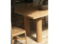 Mesa de comedor rectangular de microcemento en tono terracota DECOWOOD de 200x75cm - LUCÍA - DECOWOOD