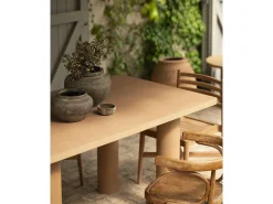 Mesa de comedor rectangular de microcemento en tono terracota DECOWOOD de 200x75cm - LUCÍA - DECOWOOD