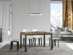 Mesa de comedor rectangular Evy 180 cm de madera clara y metal antracita