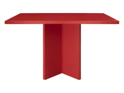 Mesa de comedor rectangular tablero laminado de 3cm rojo llama 90x120