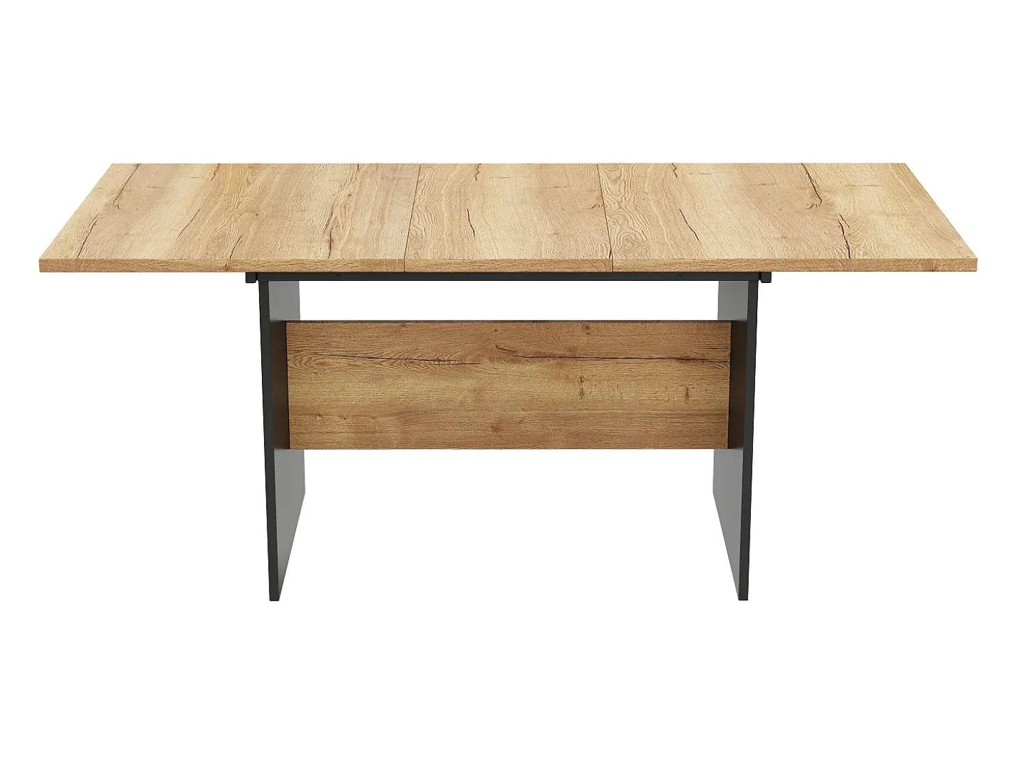 Mesa de comedor rectangular extensible para 4-6 personas en MDF, acabado imitación madera natural claro - 140/180x80x75cm