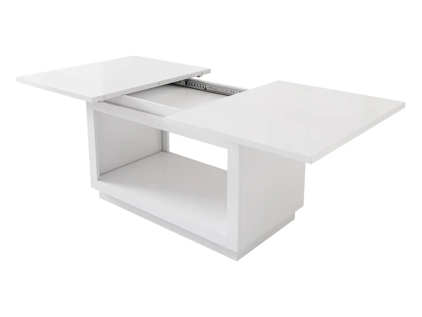 Mesa de comedor rectangular extensible para 6-8 personas en MDF blanco - 140/180x70x76,5cm