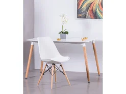 Mesa de comedor rectangular (120x80) - Fox - Blanco