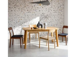 Mesa de comedor rectangular y extensible, 160 - 210cm natural