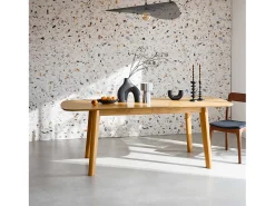 Mesa de comedor rectangular y extensible, 160 - 210cm natural