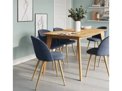 Mesa de comedor rectangular de madera clara, 6 personas - Oman