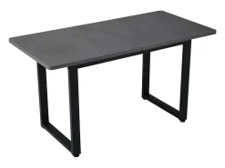 Mesa de comedor rectangular de estilo industrial - Hierro simple moderno, gris