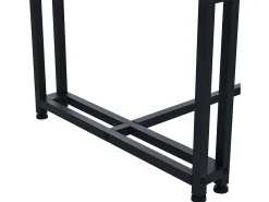 Mesa de comedor rectangular de 140 x 80 cm - patas negras y estructura metálica - tablero de MDF blanco