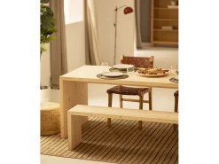 Mesa de comedor rectangular de madera de abeto maciza Decowood en tono natural de 160x75cm - TELVA - DECOWOOD